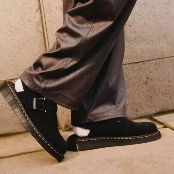 Dr. Martens JORGE II Black SUEDE SLINGBACK MULES MSRP$170 Wellmade & Versatile - Picture 4 of 16